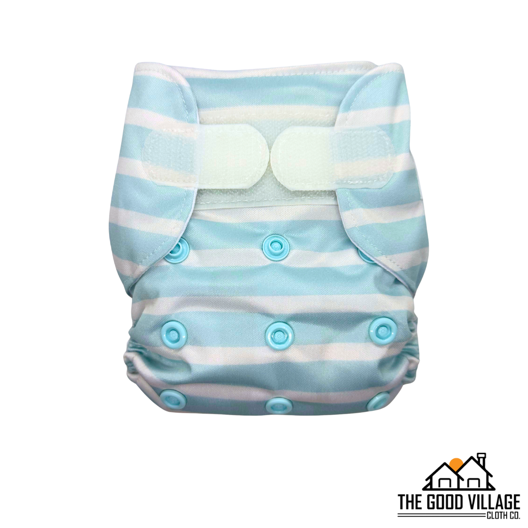 Newborn All-in-One Diaper | Sailor's Breeze by The Good Village Cloth Co.