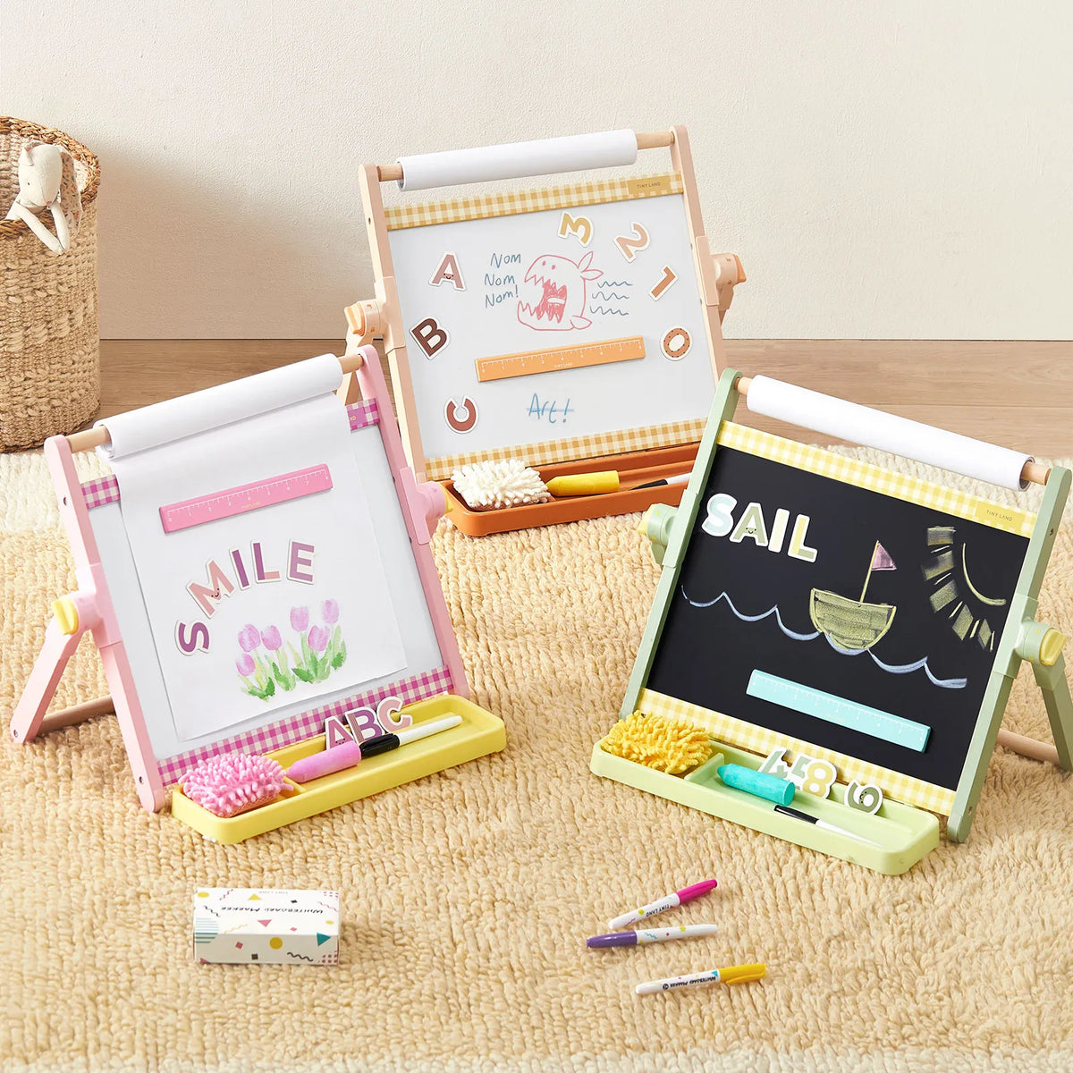 Tiny Land 3-in-1 Magnetic Tabletop Easel for Kids, Ages 3+