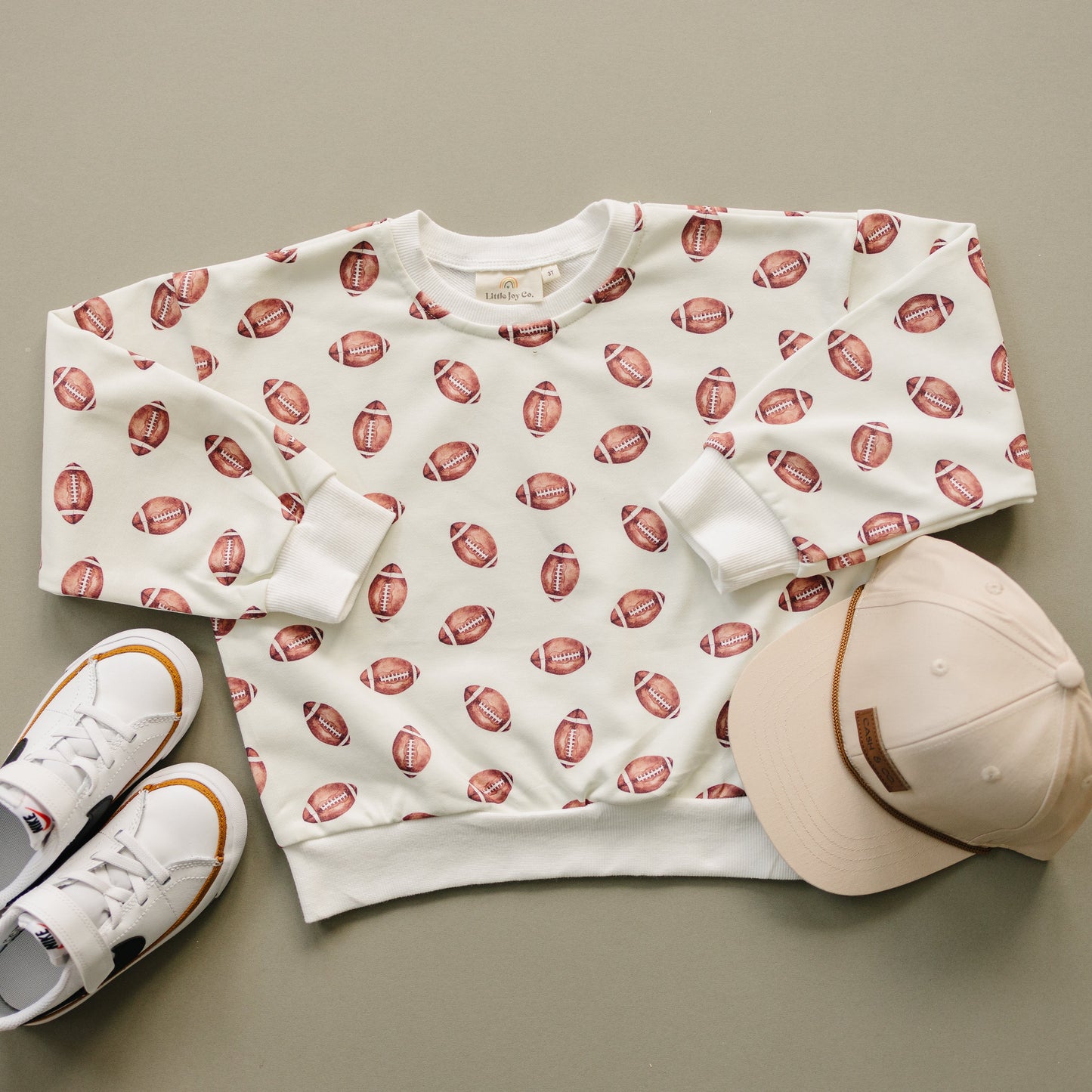 Football Print Crewneck Sweatshirt by Little Joy Co., product view 11