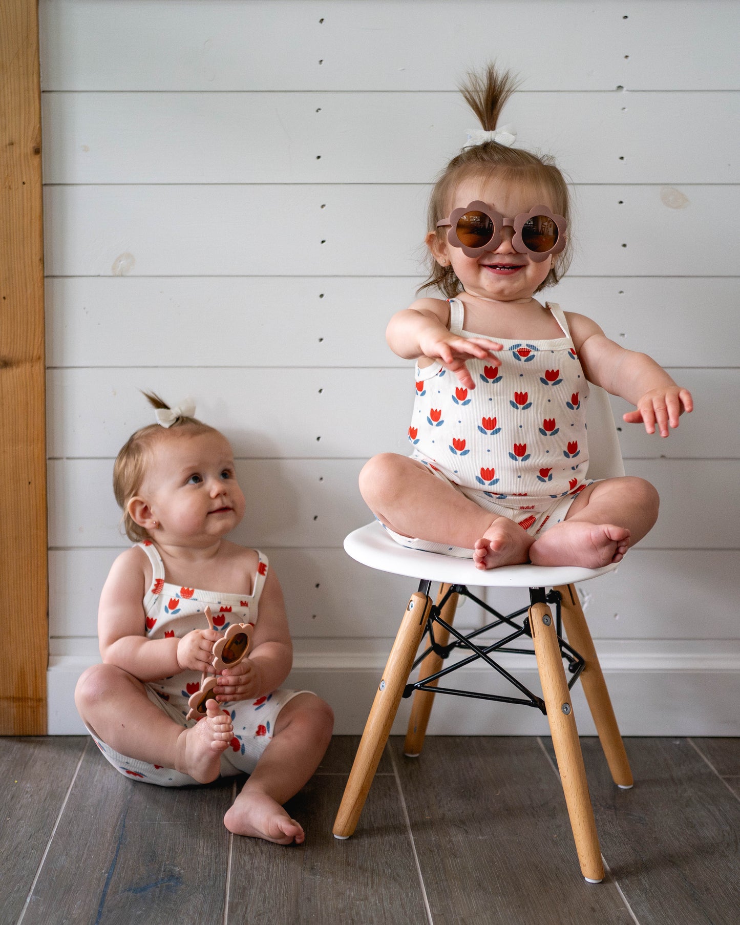 Red White & Blue Tulip Ribbed Bamboo 2pc Tank Set *Sizes 4T-6 left by Little Joy Co., product view 17
