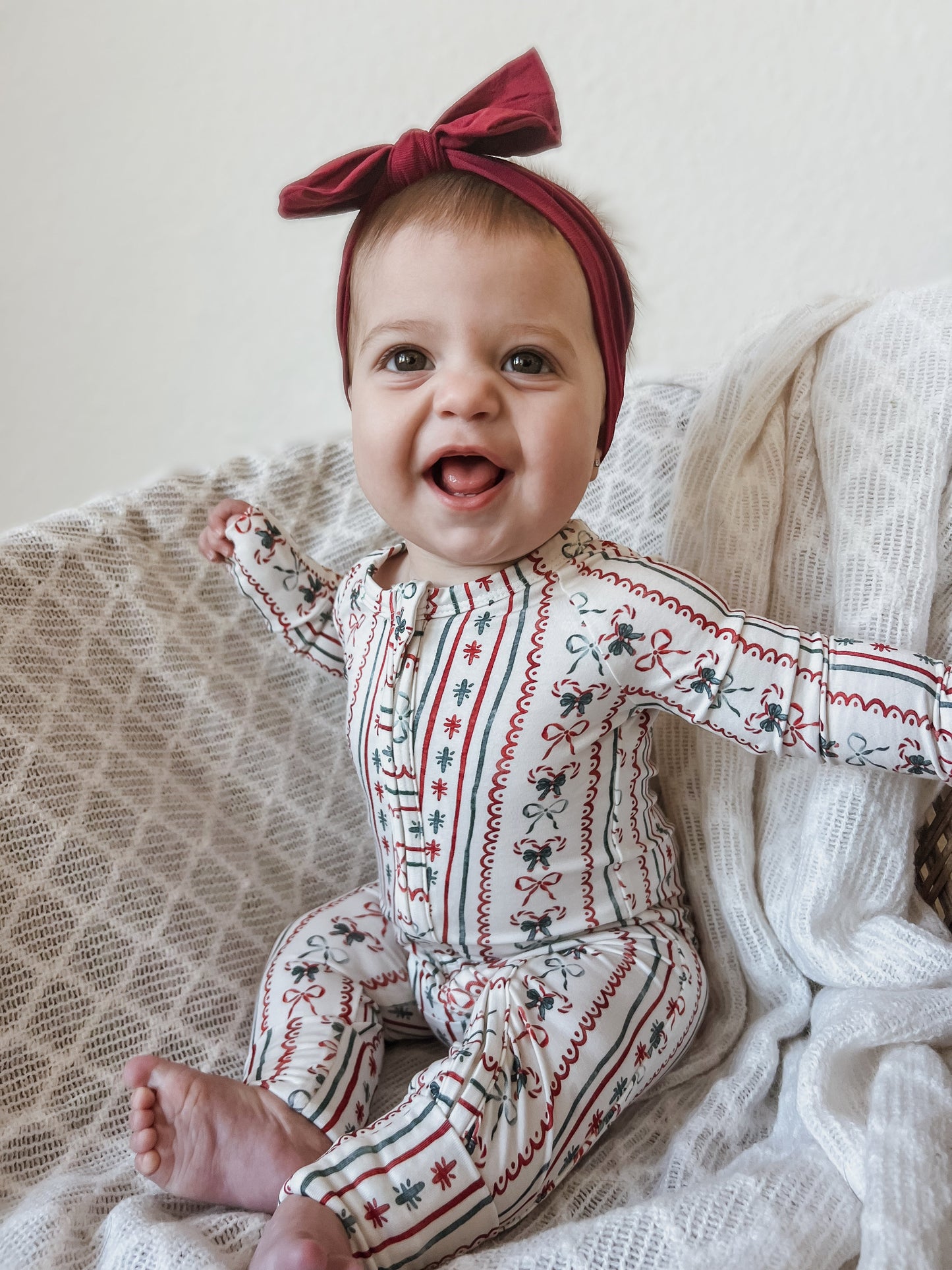 Candy Cane Lane Bamboo Christmas Pajamas - Zippy by Little Joy Co., product view 14