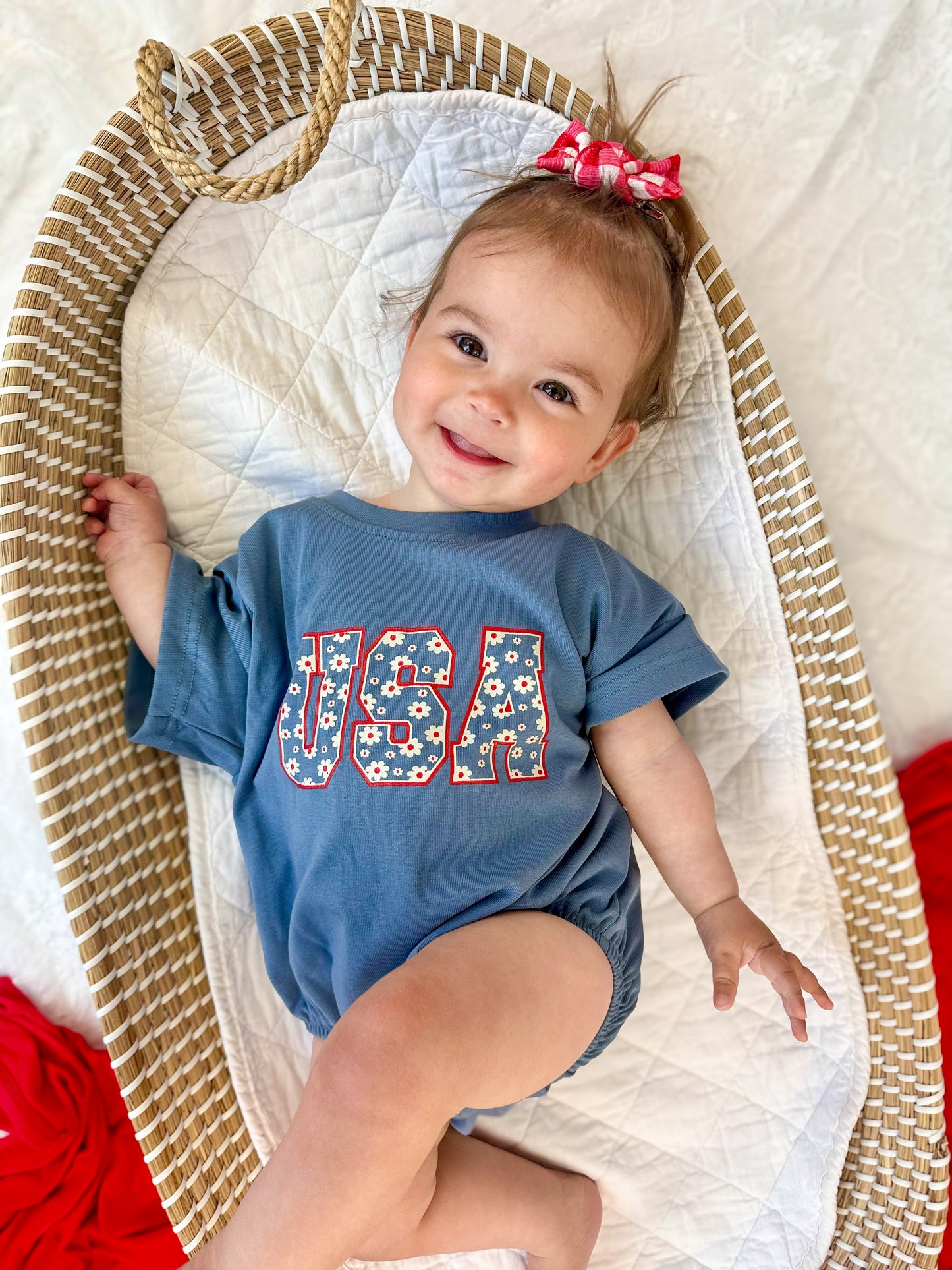 USA Daisy Oversized T-Shirt Romper by Little Joy Co., product view 12