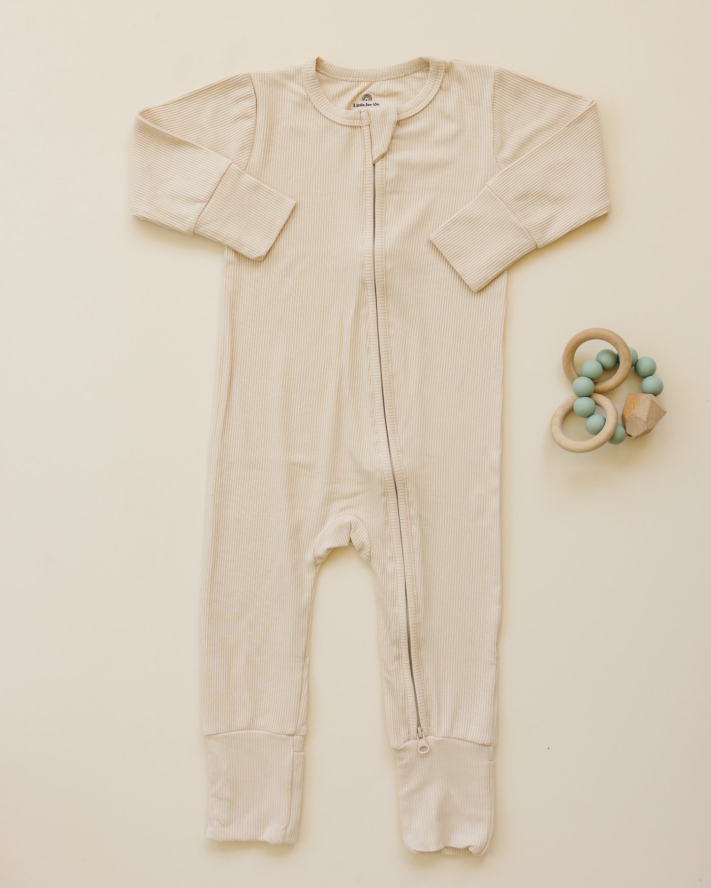 Solid Ribbed Bamboo Zippy Romper - more colors by Little Joy Co., product view 17