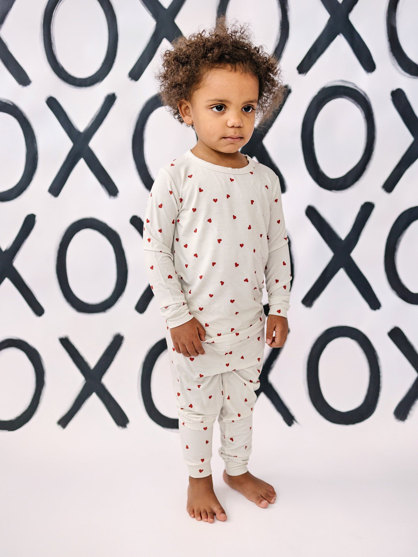 Tiny Hearts 2pc Bamboo Pajamas by Little Joy Co., product view 8