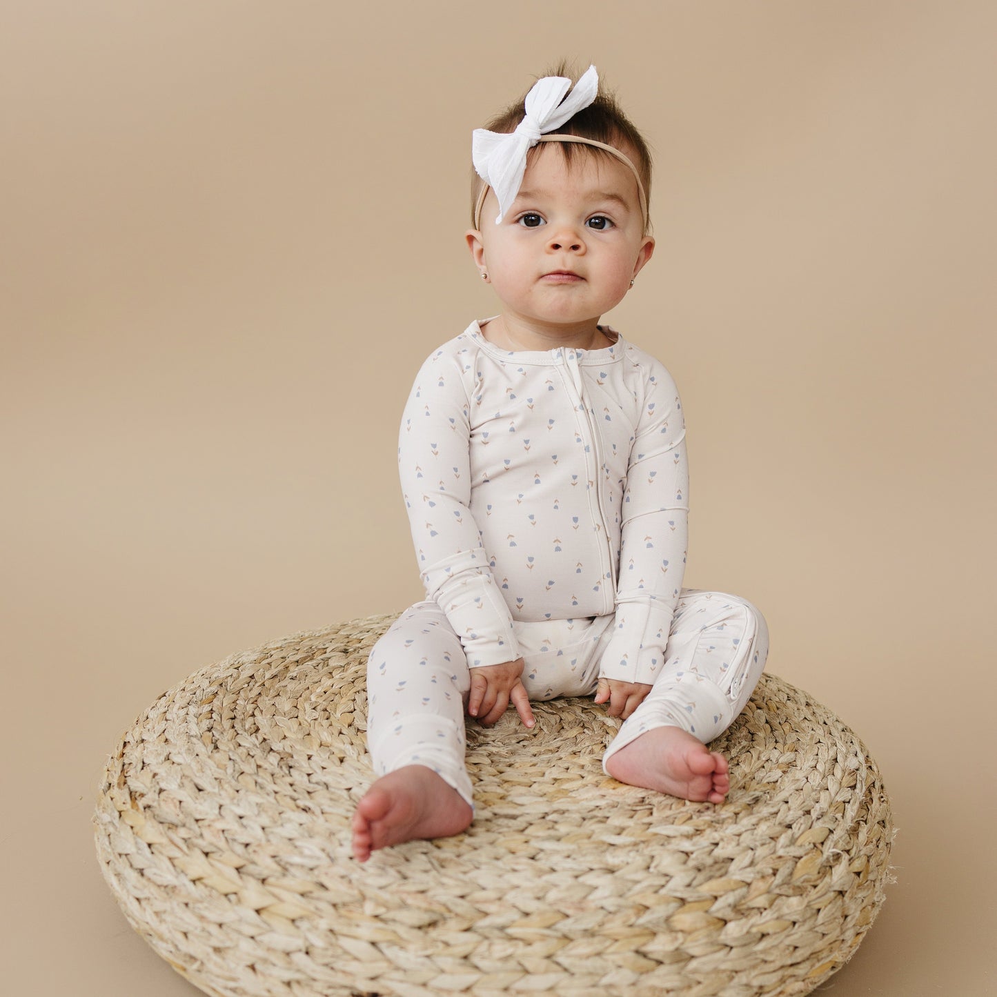 Tiny Tulips Bamboo Zippy Pajamas by Little Joy Co., product view 8