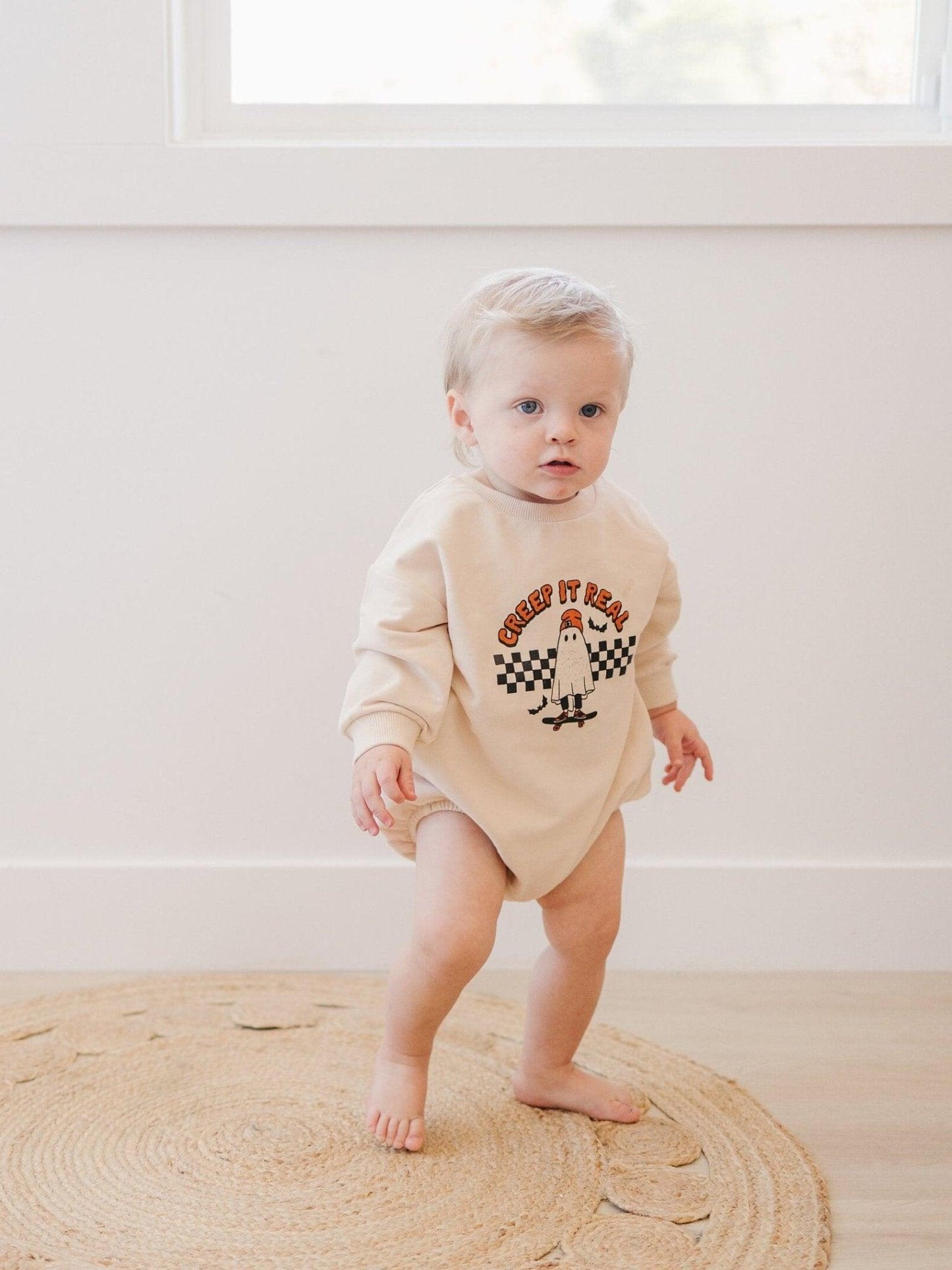 Creep It Real Organic Cotton Sweatshirt Romper by Little Joy Co., product view 9