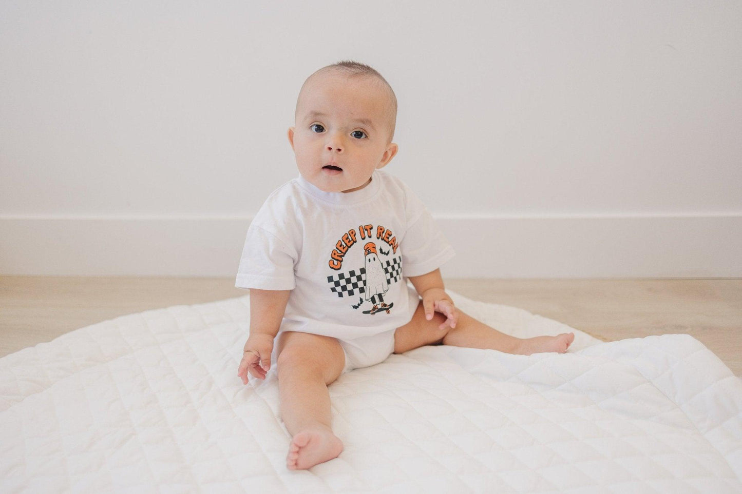 Creep It Real Organic Cotton T-Shirt Romper by Little Joy Co., product view 7