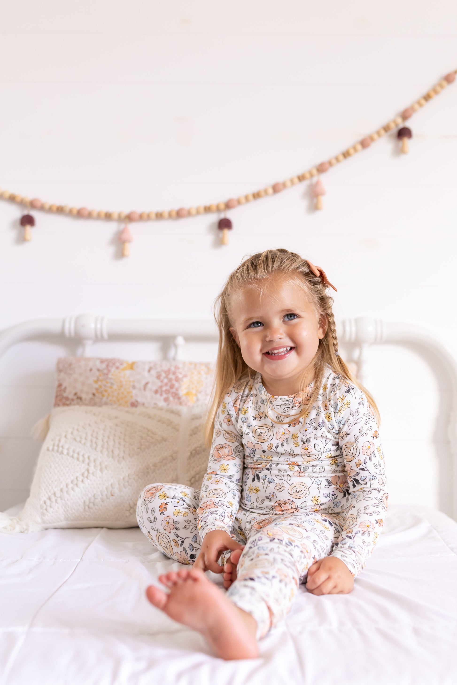 Pastel Petals 2pc Modal Pajamas by Little Joy Co., product view 3