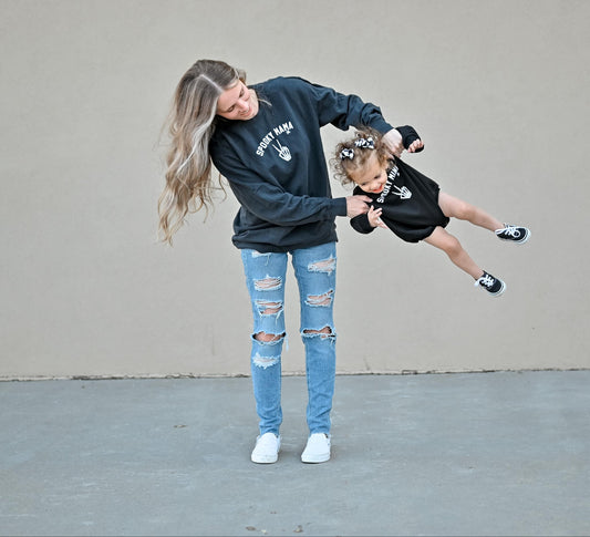 'Spooky Mini' Sweatshirt Romper by Little Joy Co., product view 2