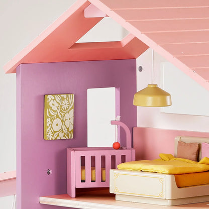 Tiny Land Sweetwood Edge Wooden Dollhouse – Green or Pink