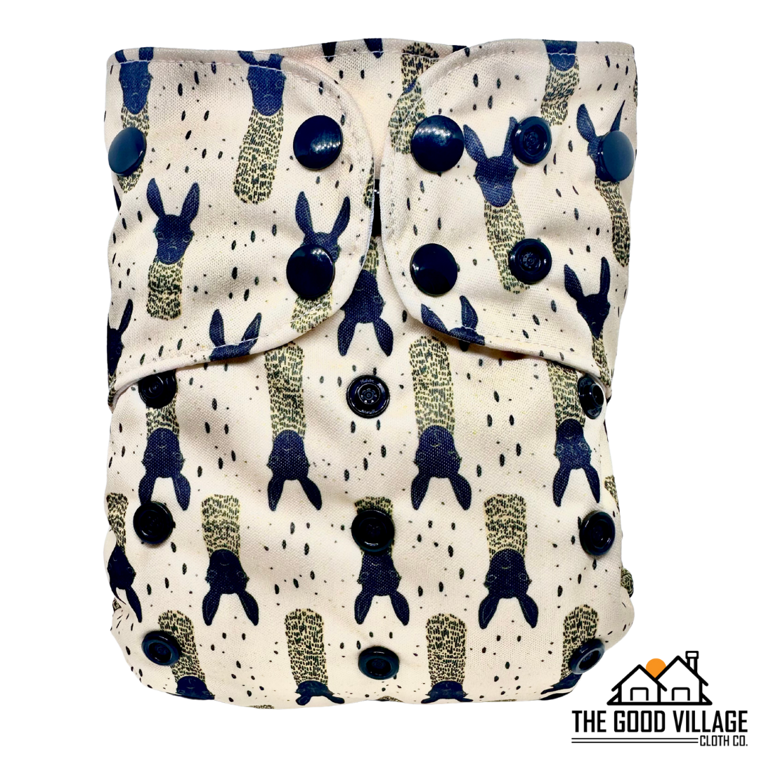 One Size Pocket Diaper | Mustard Llamas by The Good Village Cloth Co.