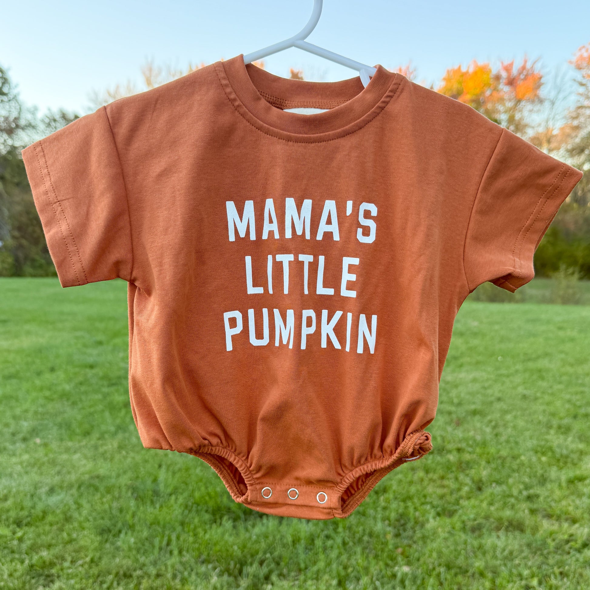 Mama’s Little Pumpkin T-Shirt Bubble Romper by Little Joy Co.