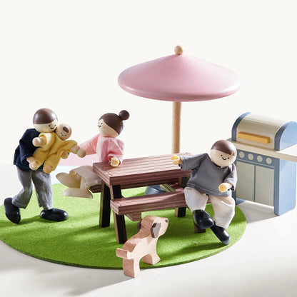 Tiny Land Sweetwood Edge Wooden Dollhouse – Green or Pink
