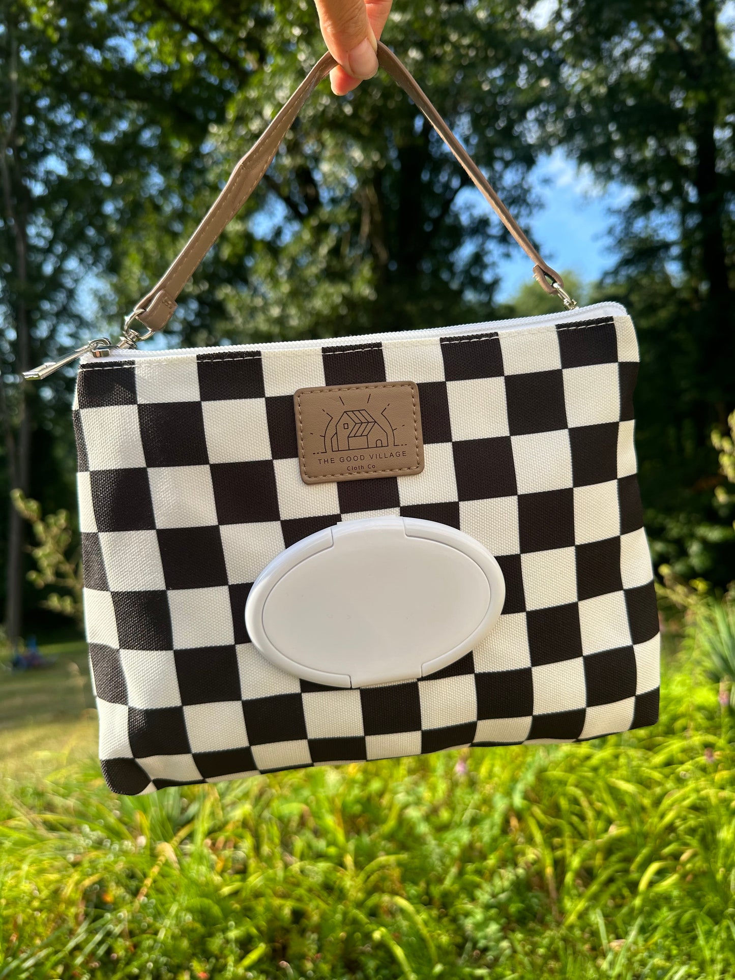 Wipes Clutch | Black Check by The Good Village Cloth Co., product view 4