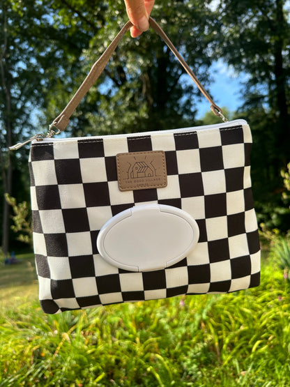 Wipes Clutch | Black Check by The Good Village Cloth Co., product view 4