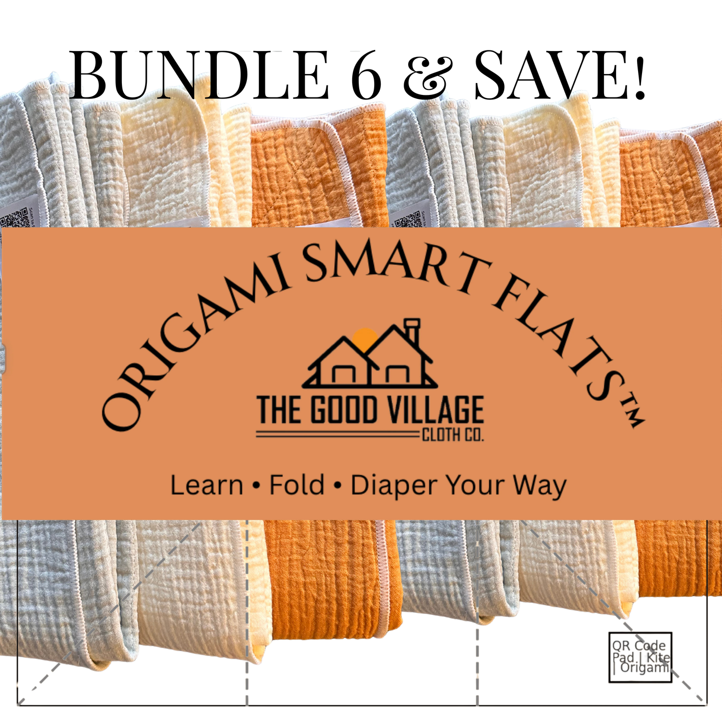 6-Pack Origami Smart Flat Bundle by The Good Village Cloth Co.