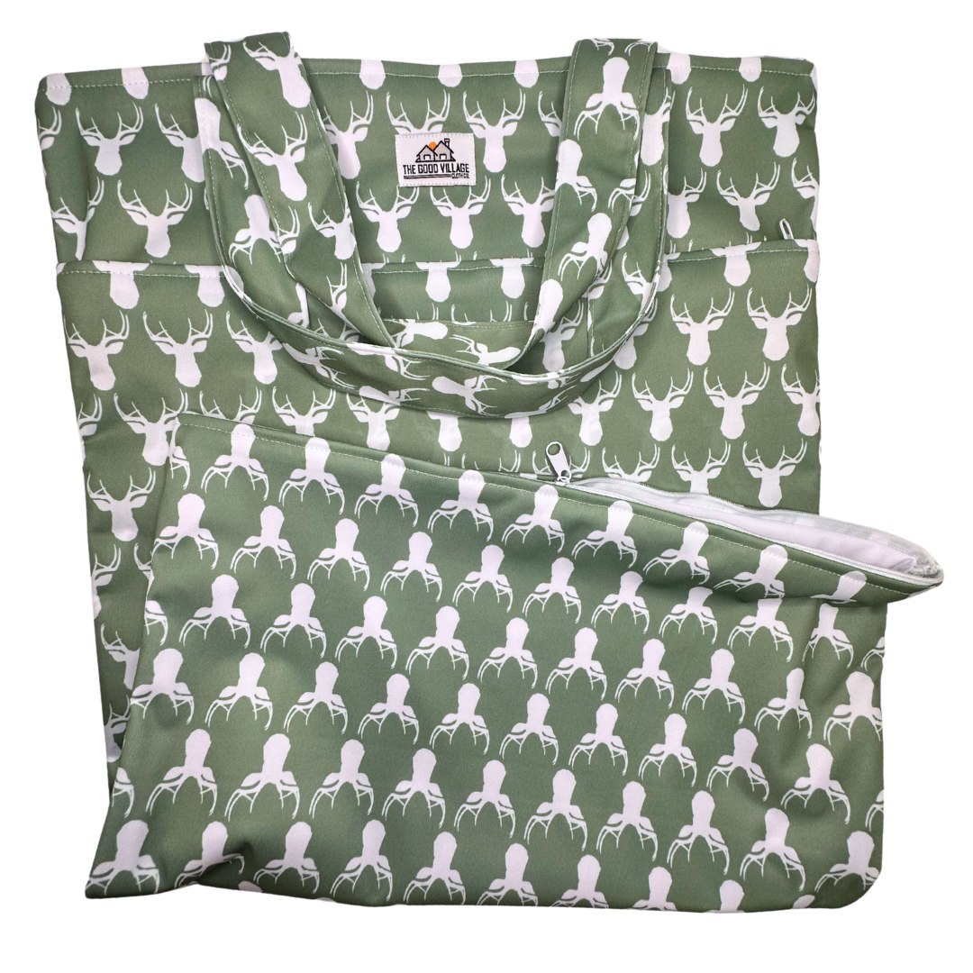 Large Hanging Wetbag | Antlers by The Good Village Cloth Co.