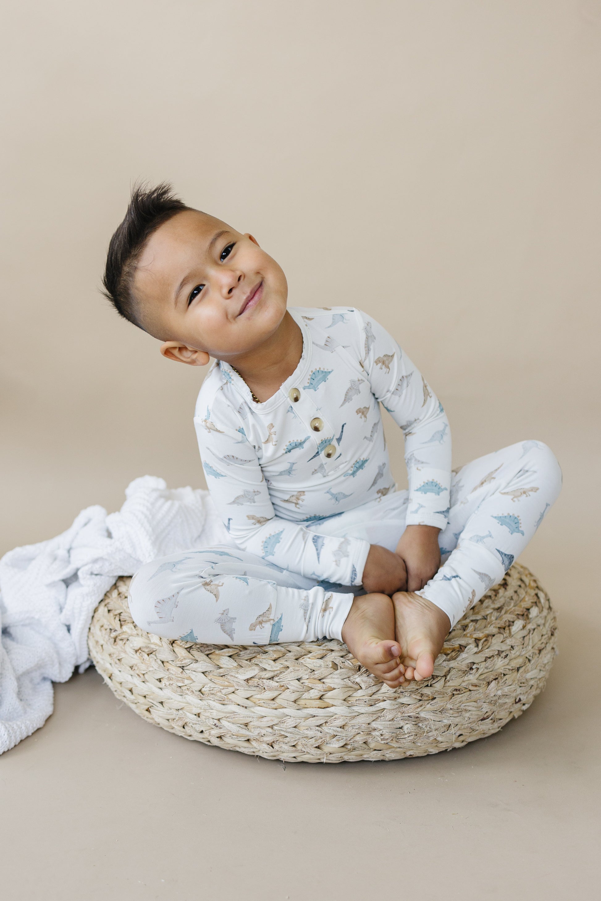 Snugglesaurus 2pc Henley Bamboo Pajamas - Sizes Newborn & Up! by Little Joy Co., product view 12