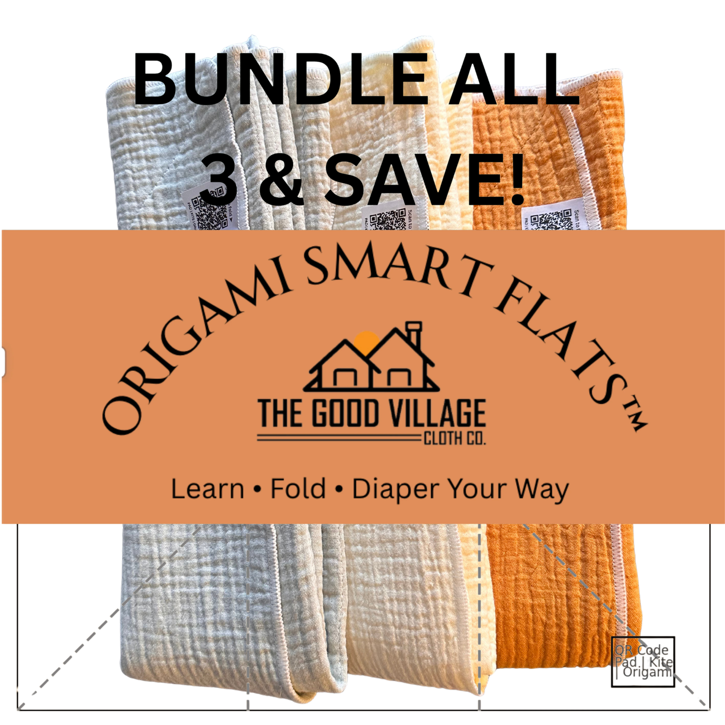 3-Pack Origami Smart Flats Bundles by The Good Village Cloth Co.
