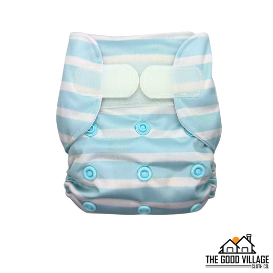 Newborn All-in-One Diaper | Sailor's Breeze by The Good Village Cloth Co.