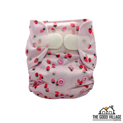Newborn All-in-One Diaper | Berry Sweet by The Good Village Cloth Co.