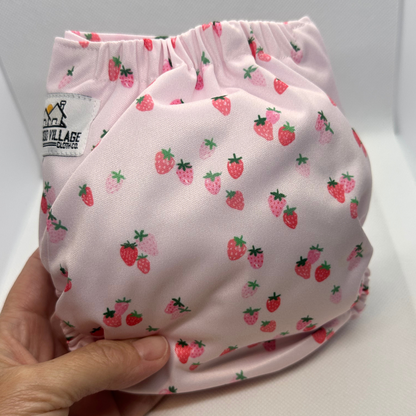 Newborn All-in-One Diaper | Berry Sweet by The Good Village Cloth Co., product view 2