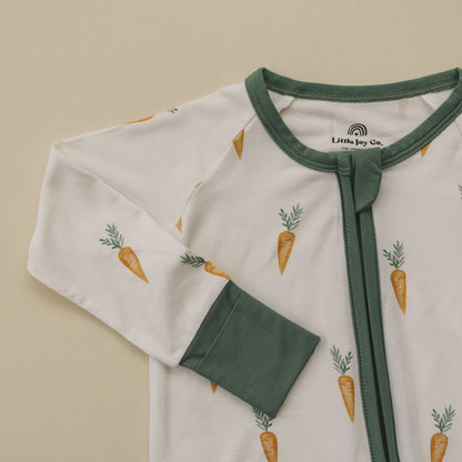 Keep Calm and Carrot On Bamboo Zippy Romper by Little Joy Co.