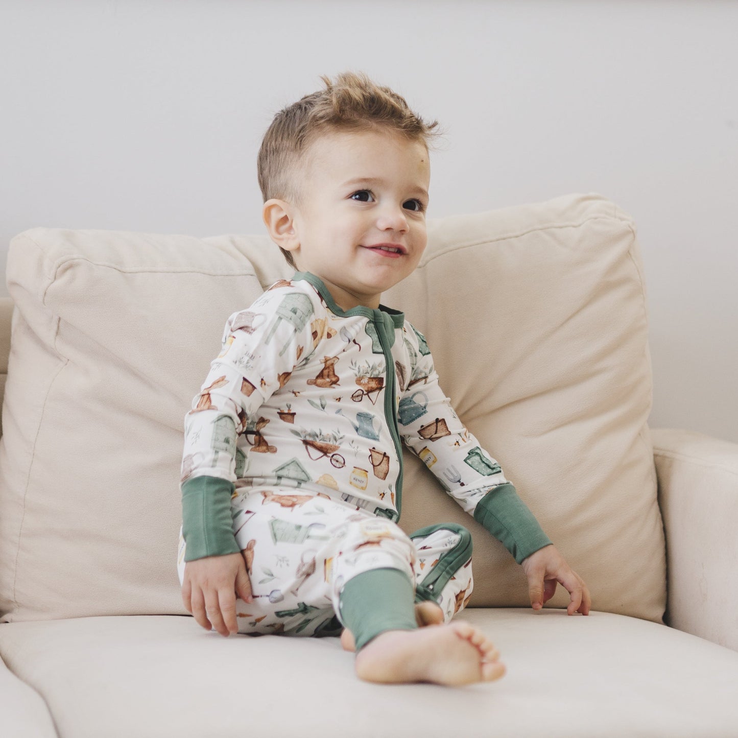 Cottontail Garden Bamboo Zippy Romper by Little Joy Co., product view 7