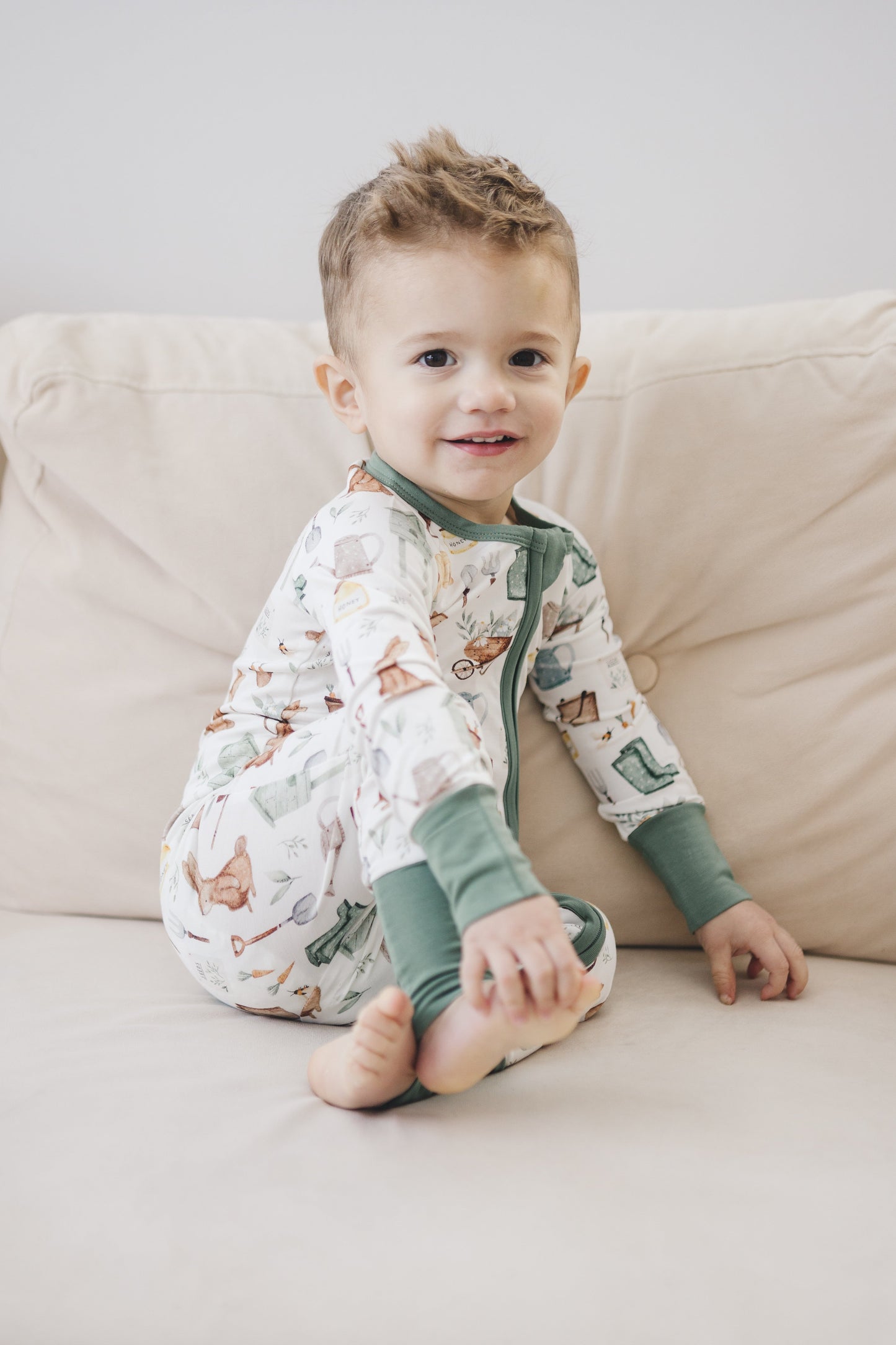 Cottontail Garden Bamboo Zippy Romper by Little Joy Co., product view 6