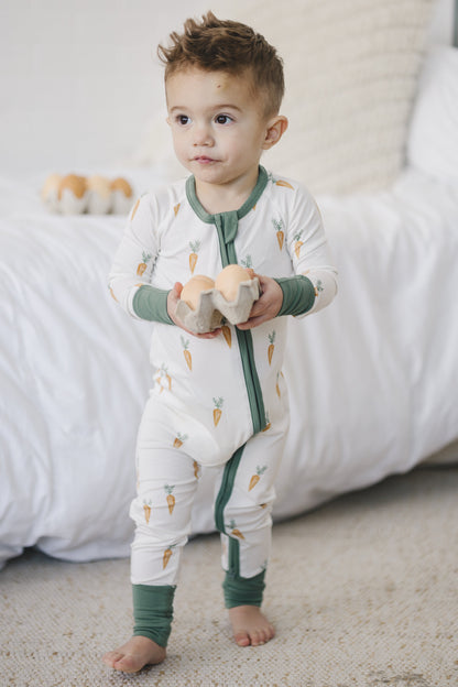 Keep Calm and Carrot On Bamboo Zippy Romper by Little Joy Co., product view 6