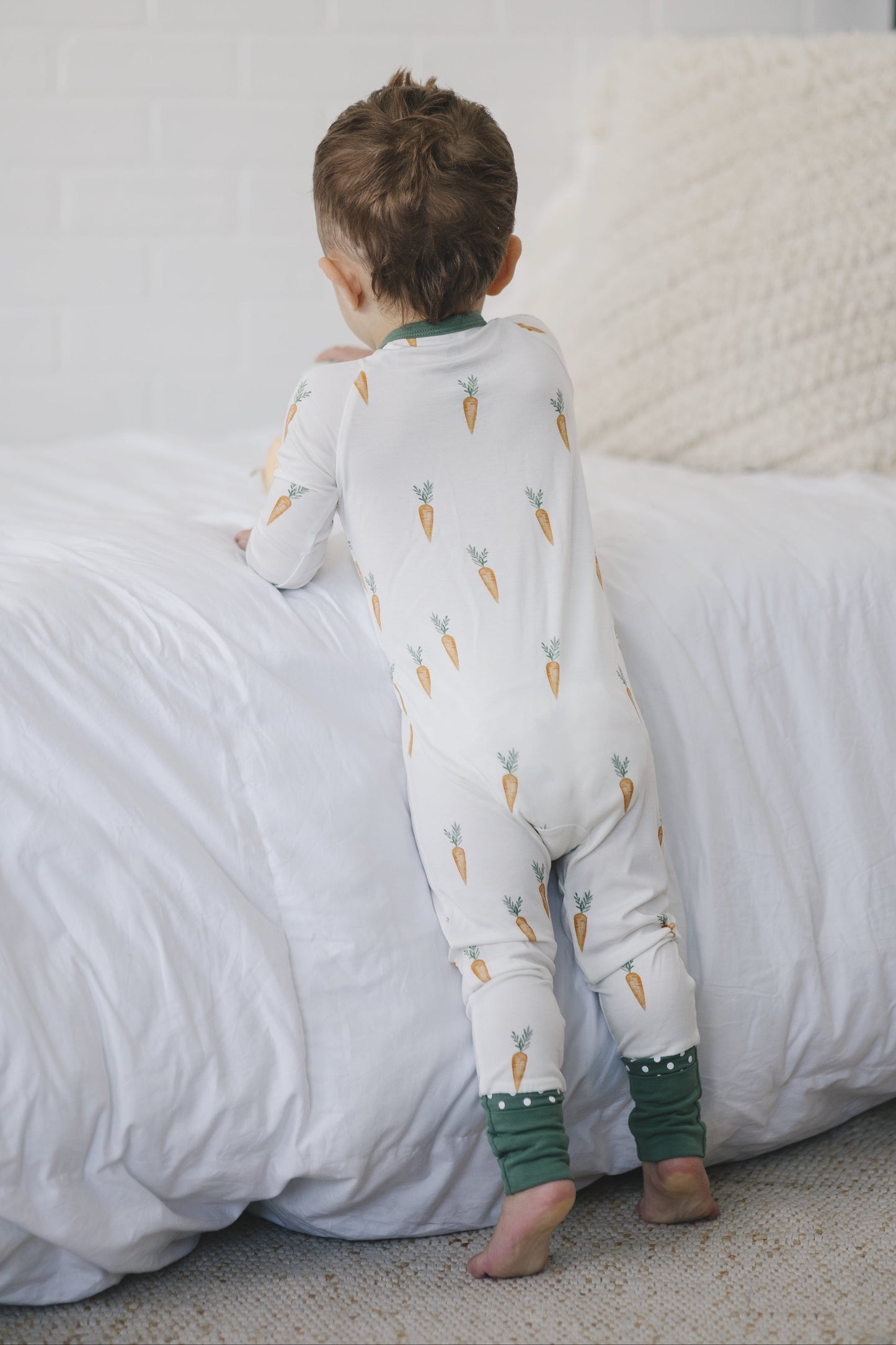 Keep Calm and Carrot On Bamboo Zippy Romper by Little Joy Co., product view 7
