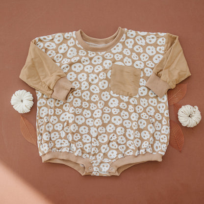Skulls Bamboo Bubble Romper by Little Joy Co., product view 2