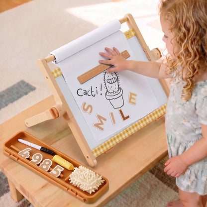 Tiny Land 3-in-1 Magnetic Tabletop Easel for Kids, Ages 3+