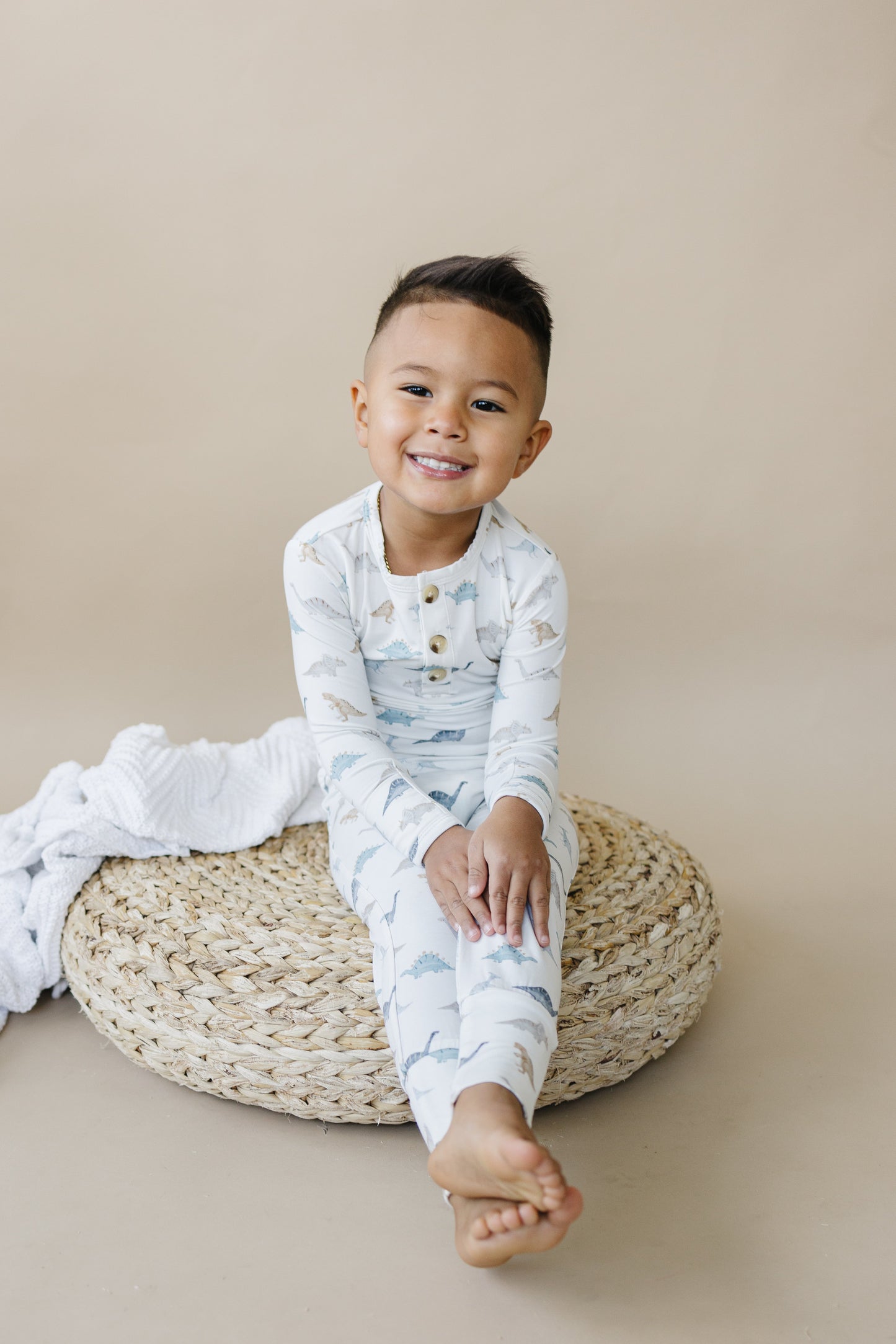 Snugglesaurus 2pc Henley Bamboo Pajamas - Sizes Newborn & Up! by Little Joy Co., product view 13