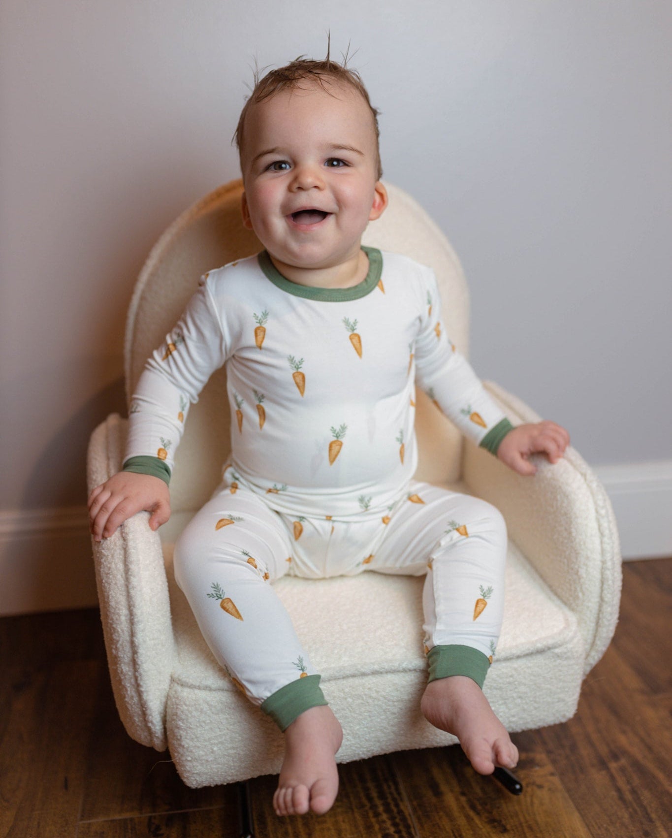 Keep Calm and Carrot On 2pc Bamboo Pajamas by Little Joy Co., product view 4
