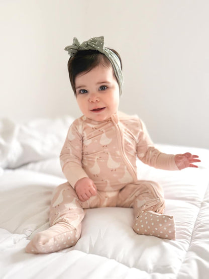 Silly Goose on the Loose Bamboo Zippy Romper by Little Joy Co., product view 30