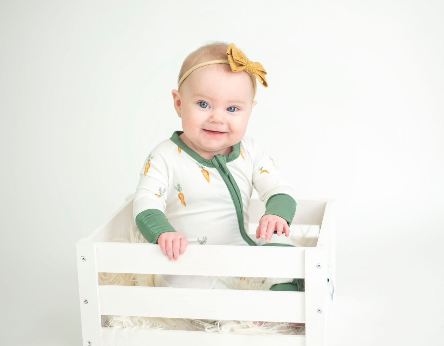 Keep Calm and Carrot On Bamboo Zippy Romper by Little Joy Co., product view 4