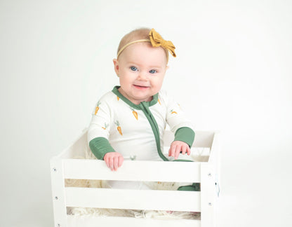 Keep Calm and Carrot On Bamboo Zippy Romper by Little Joy Co., product view 4