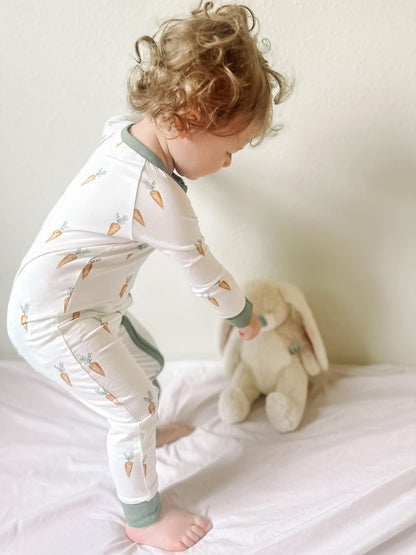Keep Calm and Carrot On Bamboo Zippy Romper by Little Joy Co., product view 3