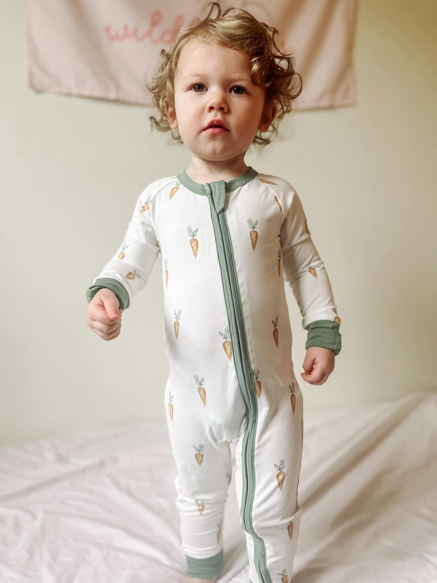 Keep Calm and Carrot On Bamboo Zippy Romper by Little Joy Co., product view 10