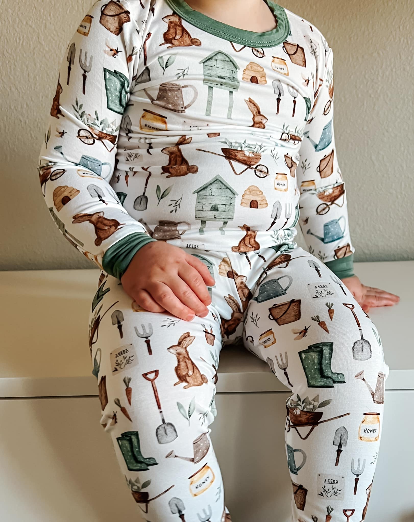 Cottontail Garden 2pc Bamboo Pajamas by Little Joy Co., product view 3