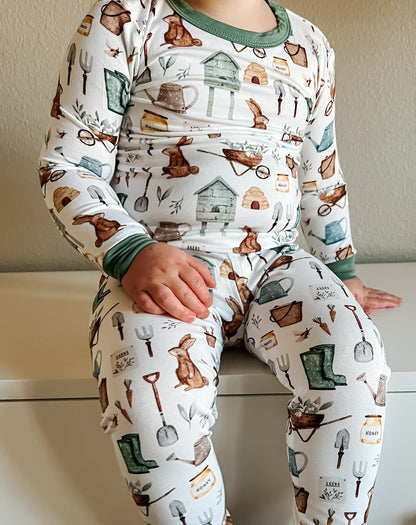 Cottontail Garden 2pc Bamboo Pajamas by Little Joy Co., product view 3