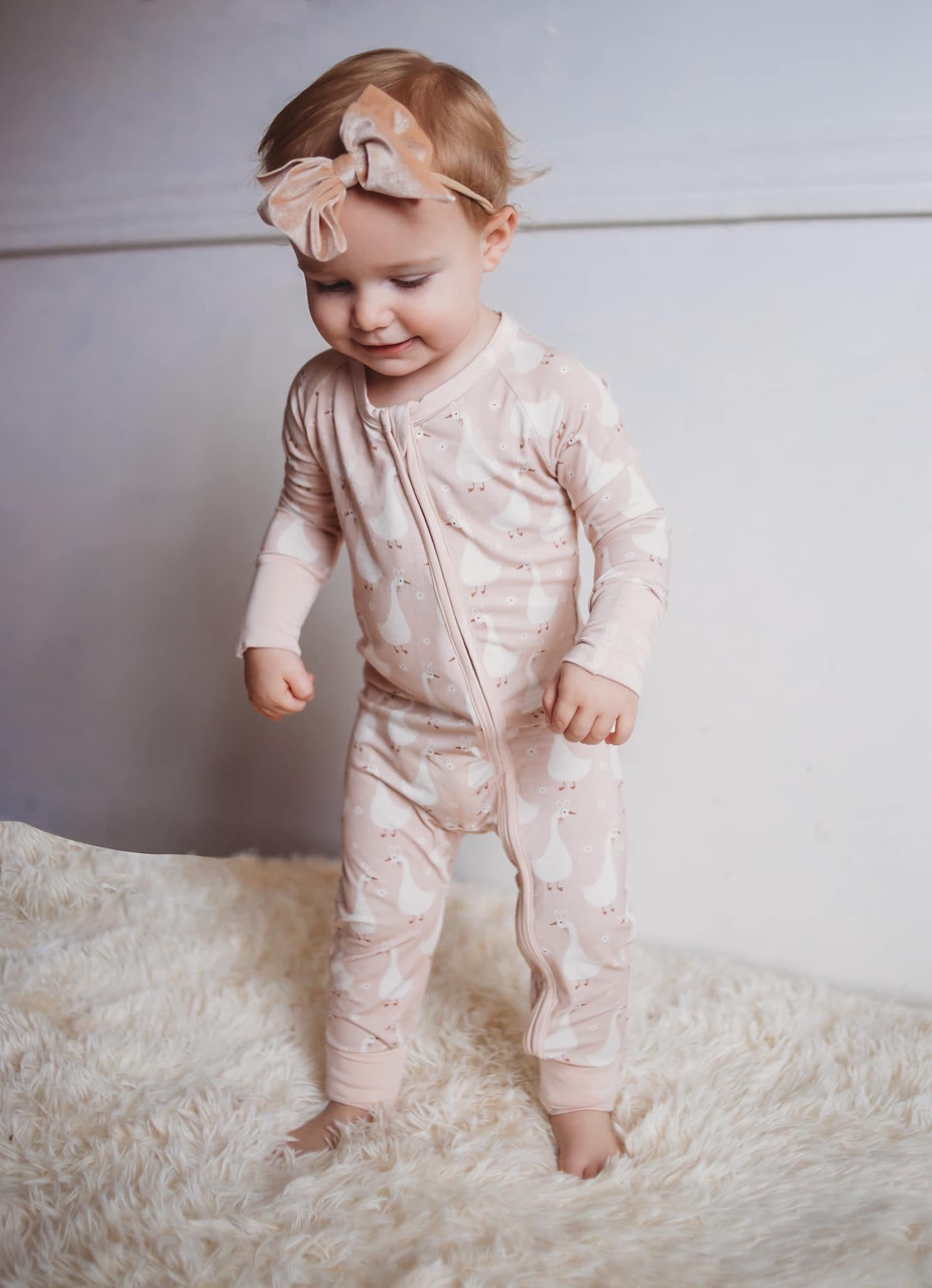 Silly Goose on the Loose Bamboo Zippy Romper by Little Joy Co., product view 24