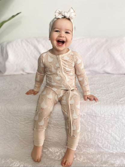 Silly Goose on the Loose Bamboo Zippy Romper by Little Joy Co., product view 21