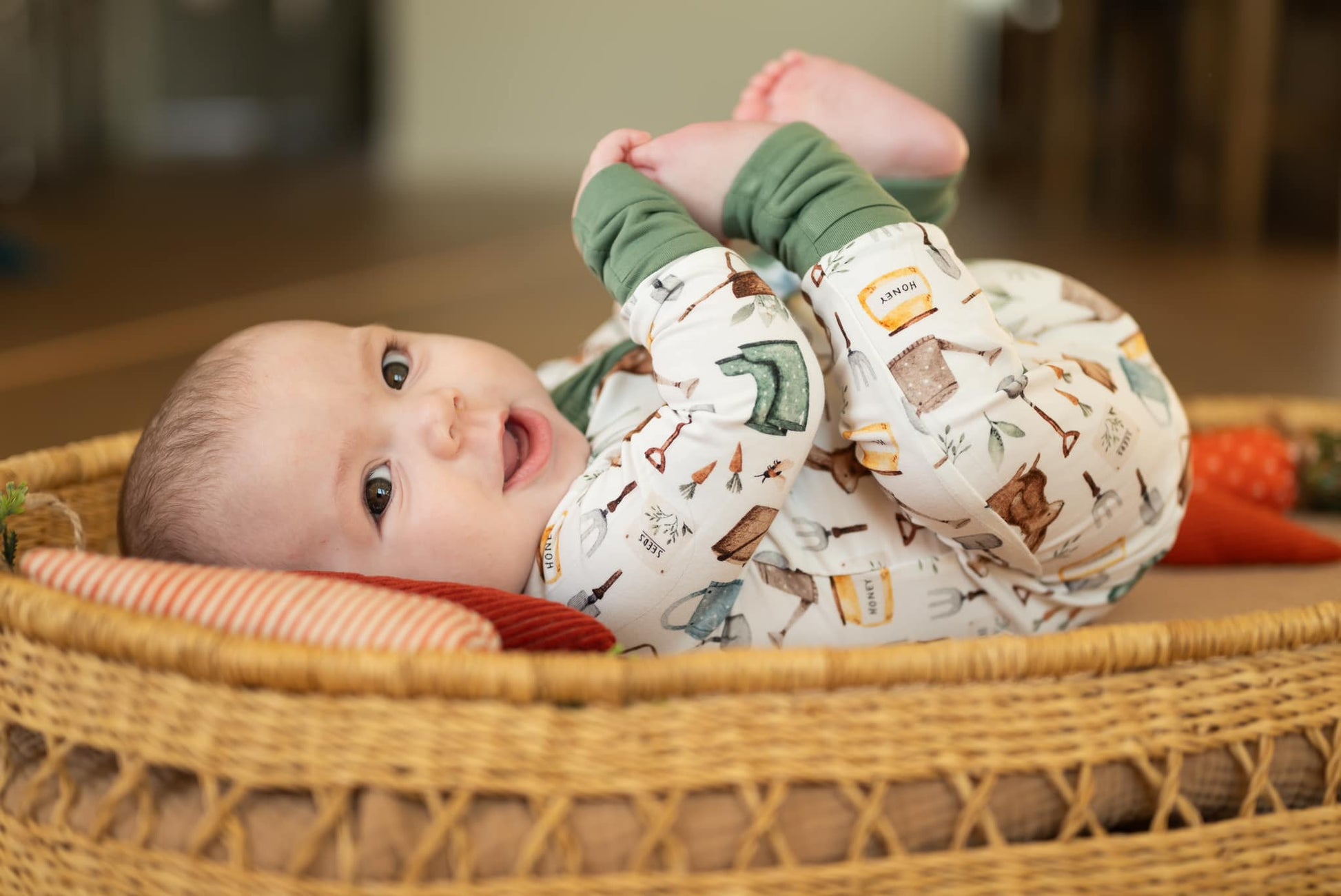 Cottontail Garden Bamboo Zippy Romper by Little Joy Co., product view 3