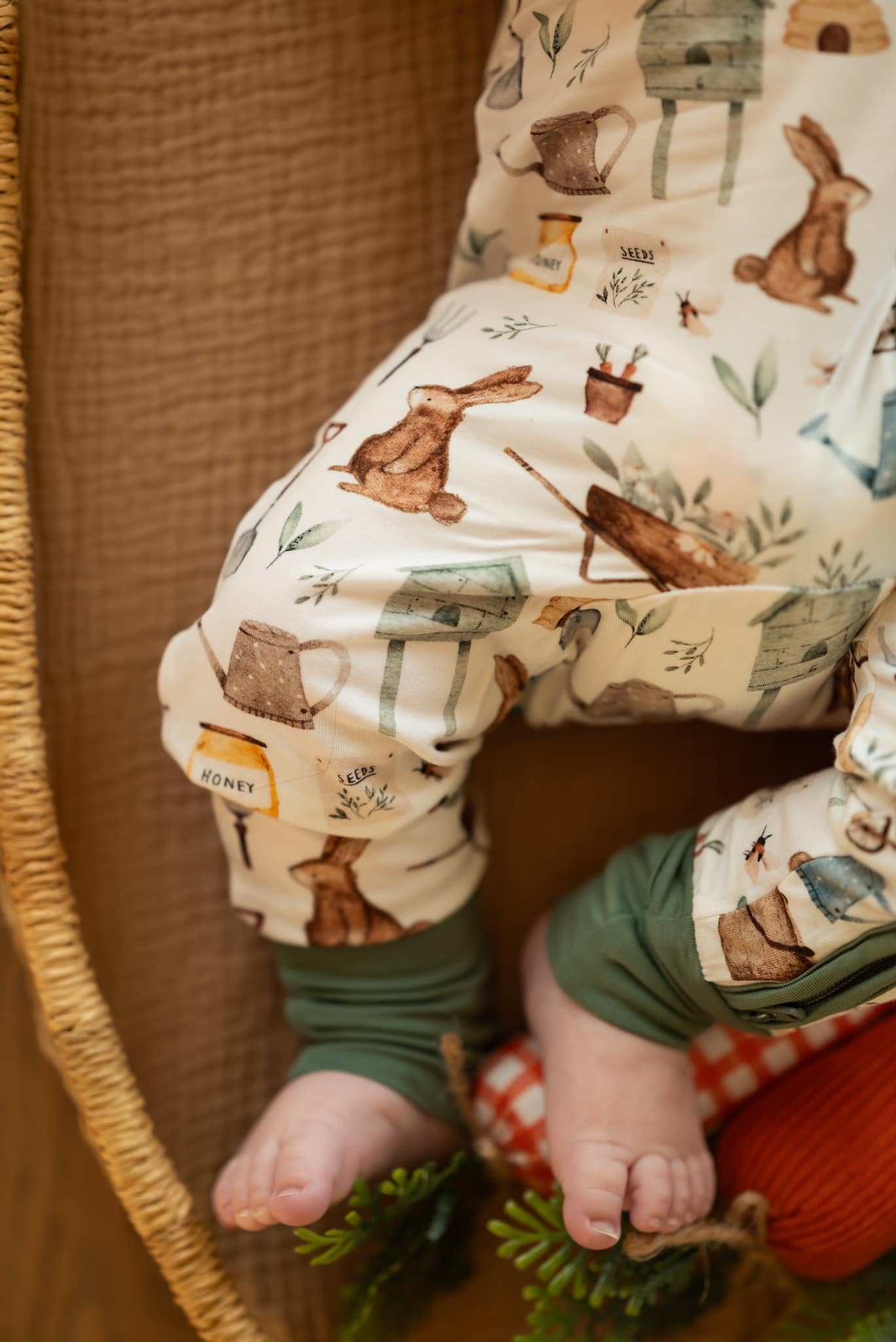 Cottontail Garden Bamboo Zippy Romper by Little Joy Co., product view 4