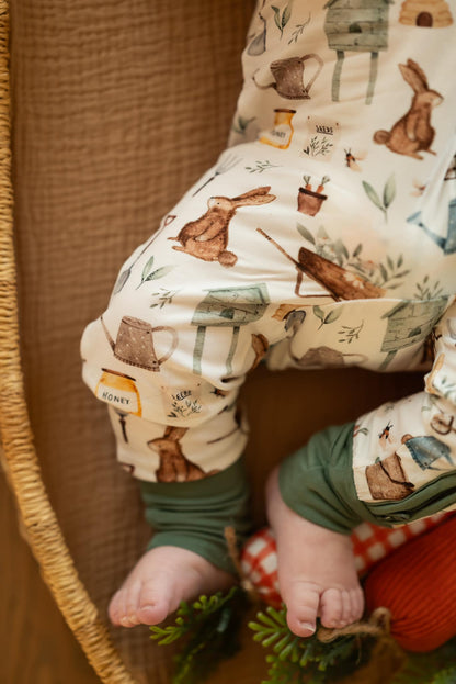 Cottontail Garden Bamboo Zippy Romper by Little Joy Co., product view 4