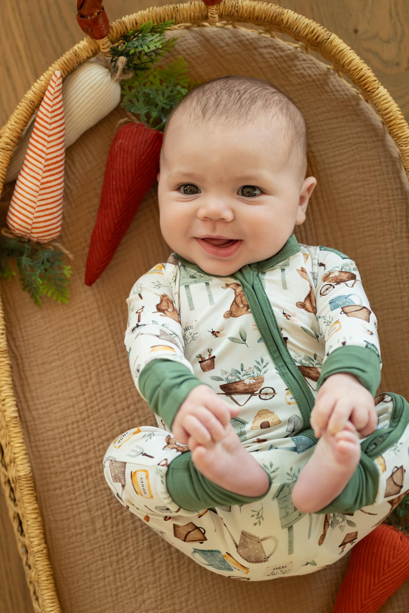 Cottontail Garden Bamboo Zippy Romper by Little Joy Co., product view 9