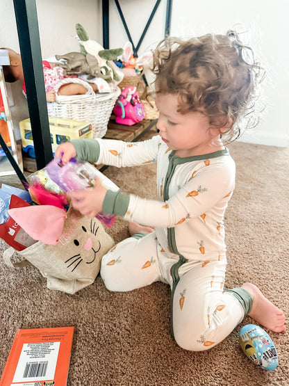 Keep Calm and Carrot On Bamboo Zippy Romper by Little Joy Co., product view 8