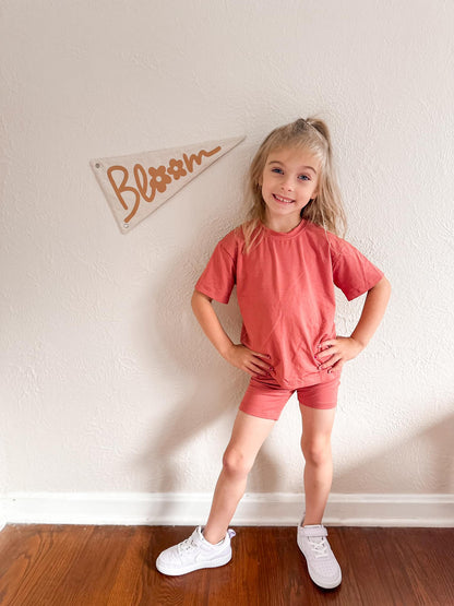 Bamboo Tee & Bike Shorts - sold as separates by Little Joy Co., product view 2
